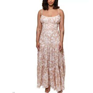 HUTCH Plus Size Linen Blend Aurora Maxi Dress Size 16W NWT